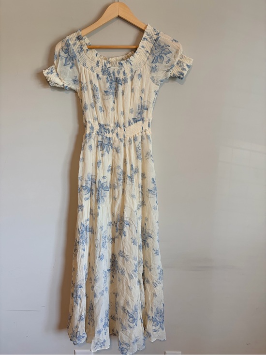 Lucchese Dresses & Skirts - Lucchese Blue Floral Off-Shoulder Maxi Dress
